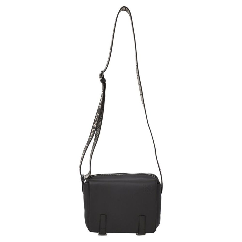 Loewe XS Military Messenger Bag in Black Leather
